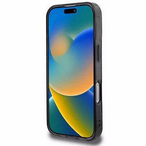 BMW Motosport IML vertikālā svītra iPhone 16 Pro apvalks - pelēks