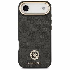 Guess 4G Strass Logo & Big Strap Metal Buttons Magnētiskais viedtālruņa apvalks iPhone Air - melns