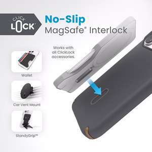 Speck Presidio2 Pro ClickLock MagSafe vāciņš ierīcei iPhone 15 Pro, kokogļu pelēks un vēsas bronzas krāsā