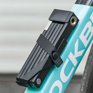 Rockbros 32140003001 salokāma velosipēda slēdzene ar atslēgu un rokturi, 88cm - melna