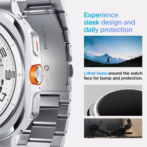 Spigen Modern Fit Band metāla siksniņa Samsung Galaxy Watch Ultra 47 mm, sudraba krāsā