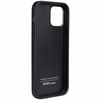 Audi sintētiskās ādas viedtālruņa apvalks iPhone 12/12 Pro 6.1" melns/melns cietais apvalks AU-TPUPCIP12P-TT/D1-BK