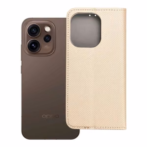 Atlokāms maciņš Oppo Reno 15 PRO 5G Smart Case Book zeltains