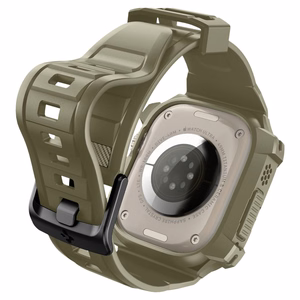Spigen Rugged Armor Pro - Siksniņa ar korpusu Apple Watch Ultra 49 mm (Vintage Khaki)