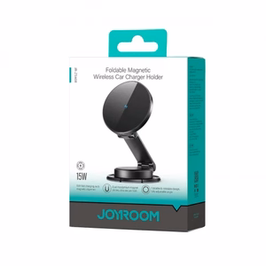 Automašīnas turētājs Joyroom JR-ZS408 melns (bezvadu uzlāde 15W) (magnētisks / lipīgs paliktnis)