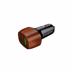 Energizer Ultimate D38WO auto lādētājs, USB-C + USB-A, 38 W PD + QC 3,0, ar riekstkoka rakstu