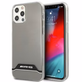 AMG Electroplate melns un balts viedtālruņa apvalks iPhone 12 / 12 Pro - caurspīdīgs