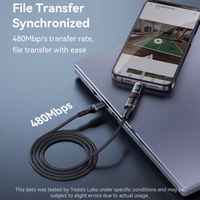 Yesido adapteris OTG GS24 - Type C (tēviņš) uz Type C (mātīte) - ar LCD displeju melns