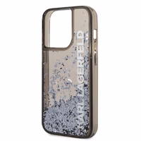 Karl Lagerfeld Liquid Glitter Elong viedtālruņa apvalks iPhone 14 Pro Max - melns