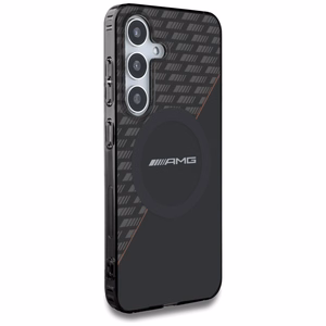 AMG dubultslāņu rombu MagSafe apvalks Samsung Galaxy S25 - melns/raudons (m)