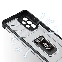 Kristāla gredzena viedtālruņa apvalks ar statīvu izturīgs aizsargvāks Samsung Galaxy A72 4G zils