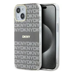 DKNY IML Mono un svītras Magnētiskais viedtālruņa apvalks iPhone 15 / 14 / 13 - bēša