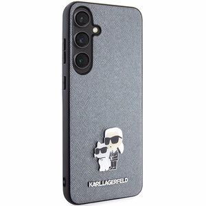 Karl Lagerfeld KLHCS24MPSAKCMPG S24+ S926 cietais apvalks pelēks/pelēks Saffiano Karl & Choupette Metal Pin