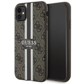 Guess GUHMN61P4RPSW iPhone 11 / Xr brūns/brūns cietais apvalks 4G Printed Stripes MagSafe