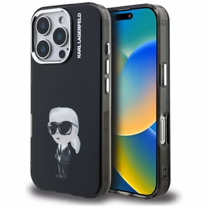 Karl Lagerfeld IML Aquarelle Karl & Logo MagSafe Case for iPhone 16 Pro - Black