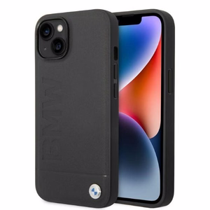 Viedtālruņa apvalks BMW BMHMP14SSLLBK iPhone 14 6.1 "melns / melna cietais apvalks Paraksta Logotipa Iespaids Magnētiskais