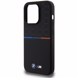 BMW M silikona raksts magnētiskais viedtālruņa apvalks iPhone 15 Pro - melns