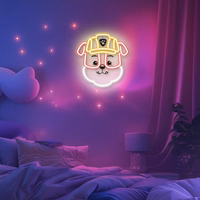 Hanging neon LED Paw Patrol on plexiglass - Rubble OW-130446