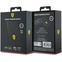 Portatīvais lādētājs Ferrari Metāla logotips Magnētiskais 15W 5000mAh - melna