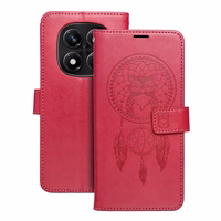 MEZZO grāmatas tipa viedtālruņa apvalks XIAOMI Redmi Note 14 PRO 4G ar sapņu ķērāju, purpursarkans