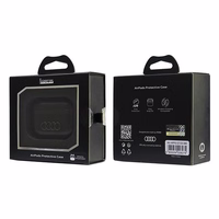 Audi Ādas Liels Logotips AirPods Pro 2 apvalks melns/melns AU-APP2-GT/D3-BK