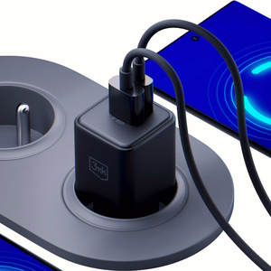 Melns 3mk Hyper GaN tīkla lādētājs, 20 W, QC4+/PD/PPS, USB 1A1C, ES