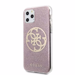 Guess GUHCN58PCUGLPI iPhone 11 Pro rozā/rozā hard case 4G Circle Glitter