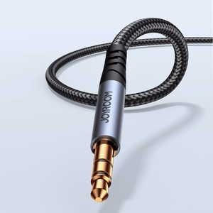 Joyroom stereo audio kabelis AUX 3.5 mm mini ligzda 1.2m melns (SY-A08)