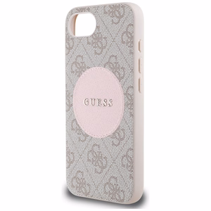 Guess 4G Circle Classic Logo Magnētiskais viedtālruņa apvalks iPhone 16e - rozā