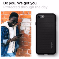 Spigen Liquid Air viedtālruņa apvalks iPhone 7 / 8 / SE 2020 / SE 2022 - Melns