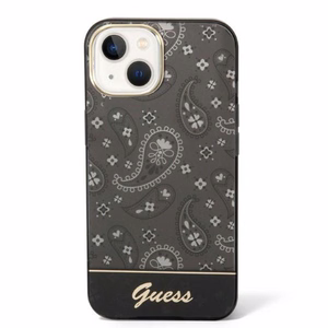 Guess Bandana Paisley viedtālruņa apvalks iPhone 14 / 15 / 13 6.1 - melns