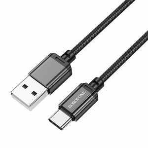Borofone kabelis BX87 Sharp - USB uz C tipa - 3A 1 metrs, melns