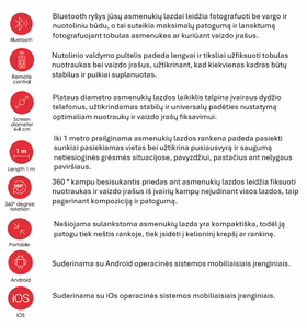 SEEK TOTI selfija nūja ar vieglu statīvu L12-B, melna