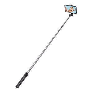 Selfiju nūja WHS1Y teleskopisks statīvs 1m ar telefona turētāju - melna
