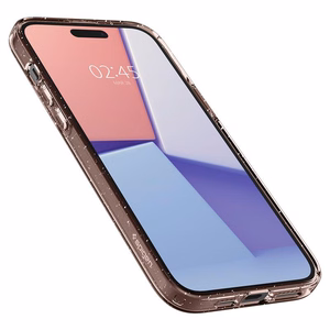 Spigen Liquid Crystal Glitter viedtālruņa apvalks iPhone 15 Plus - rozā/caurspīdīgs