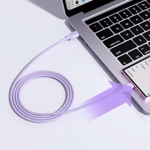Joyroom Multi-Color Series A14 USB-A / USB-C 3A 1.2 m kabelis - violets