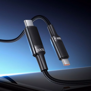 Hoco U153 Extreme USB-C–USB-C kabelis, PD, 5 A, 100 W, 1,2 m – melns