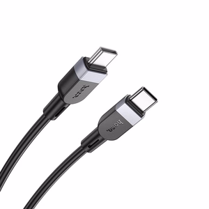 Kabelis USB C uz USB C Hoco 3A 60W silikona 1 m X109 melns