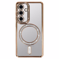 Bling Magnētiskais viedtālruņa apvalks Samsung Galaxy S25 Ultra zelta