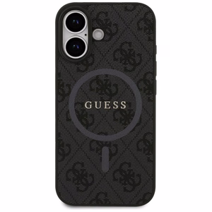 Guess 4G gredzena klasiskā logotipa magnētiskais viedtālruņa apvalks iPhone 17 - melns