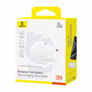 Portatīvais lādētājs OS-Baseus Compact IP 5000mAh 20W (balts)