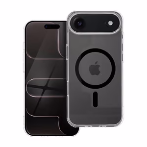 Case for iPhone 17 AIR Drop Glue Colorful Ring Mag Cover compatible with MagSafe black