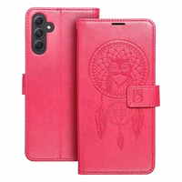 MEZZO Grāmatas tipa viedtālruņa apvalks SAMSUNG A14 4G / A14 5G sapņu ķērājs purpursarkana