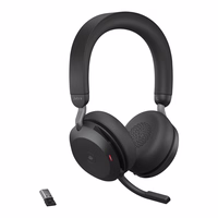 Jabra Evolve2 75 MS Stereo USB-A - wireless over-ear headphones, melns