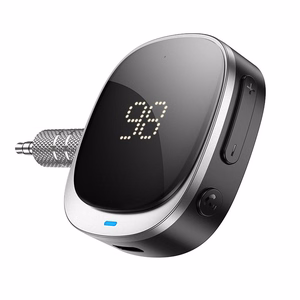 AUX Bluetooth adapteris Jack 3,5 mm Hoco ar displeju E80 melns