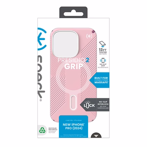 Speck Presidio2 Grip ClickLock & MagSafe vāciņš ierīcei iPhone 16 Pro, Wednesday Pink / Boysenberry Purple / balts