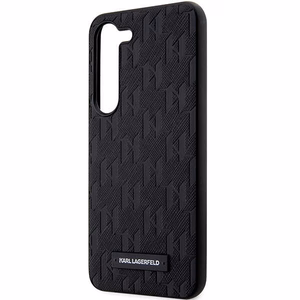 Karl Lagerfeld KLHCS23MSAKLHPK S23+ S916 cietais apvalks melns/melns Saffiano Mono Metāla Logotips