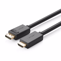 Kabeļa Ugreen DP101 DisplayPort uz HDMI 2.0m melns