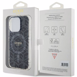 Guess IML GCube MagSafe viedtālruņa apvalks iPhone 15 Pro Max - melns