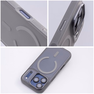 Case for iPhone 17 Pro Max / 18 Pro Max (low camera edge) Flexline Mag Cover compatible with MagSafe gray